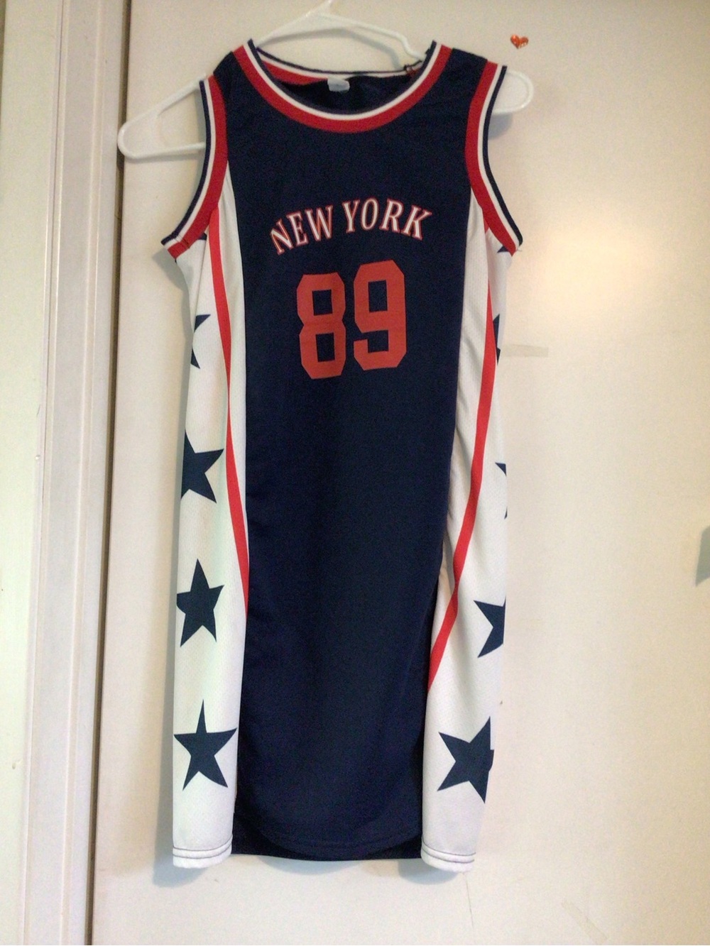 New York 89 Navy & White Sleeveless Kids Dress